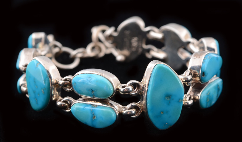 Joe Piaso Jr. Navajo Sterling and Turquoise Bracelet