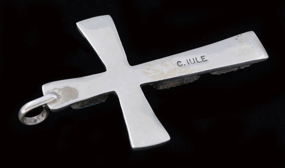 Cecilia Iule Signed Zuni Multi-Stone Cross Pendant