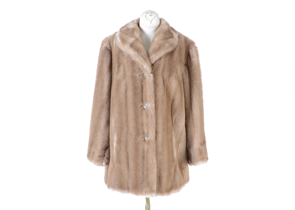 Vintage Faux Mink Fur Coat