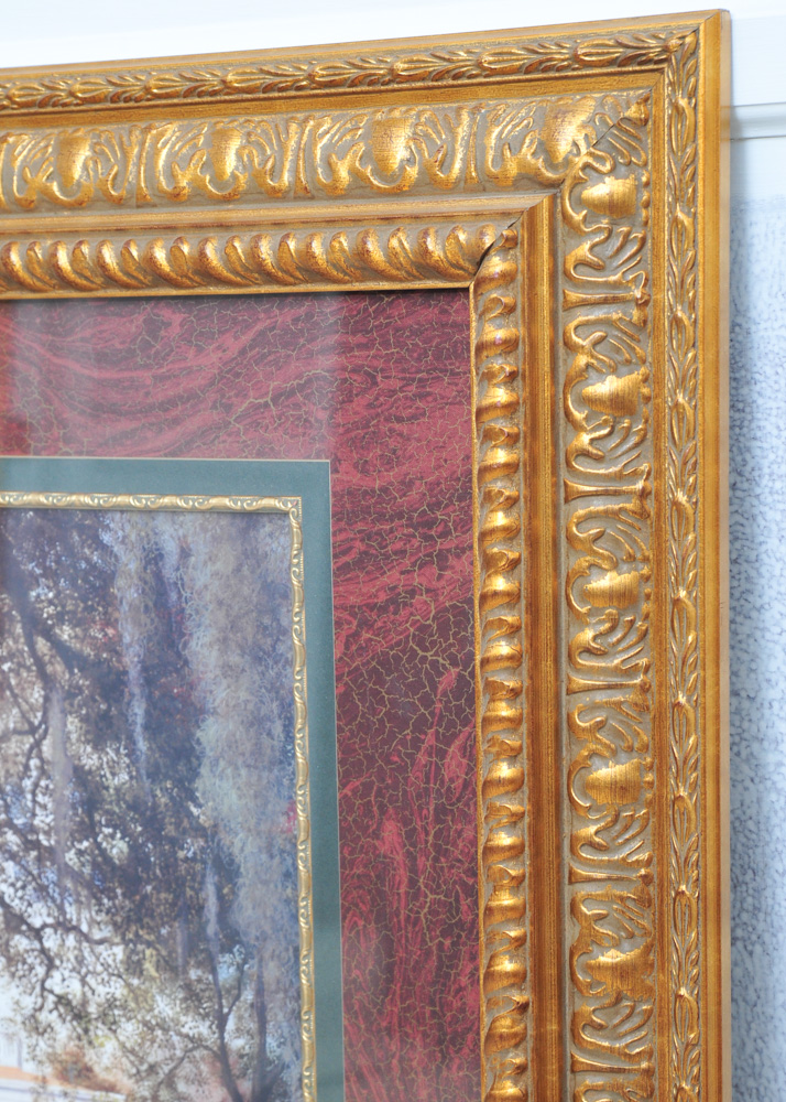 Framed "One Fine Morning" by RC Carter Offset Lithograph