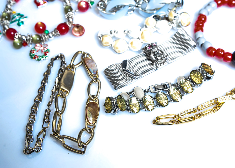 Assortment of Costume Jewelry Bracelets