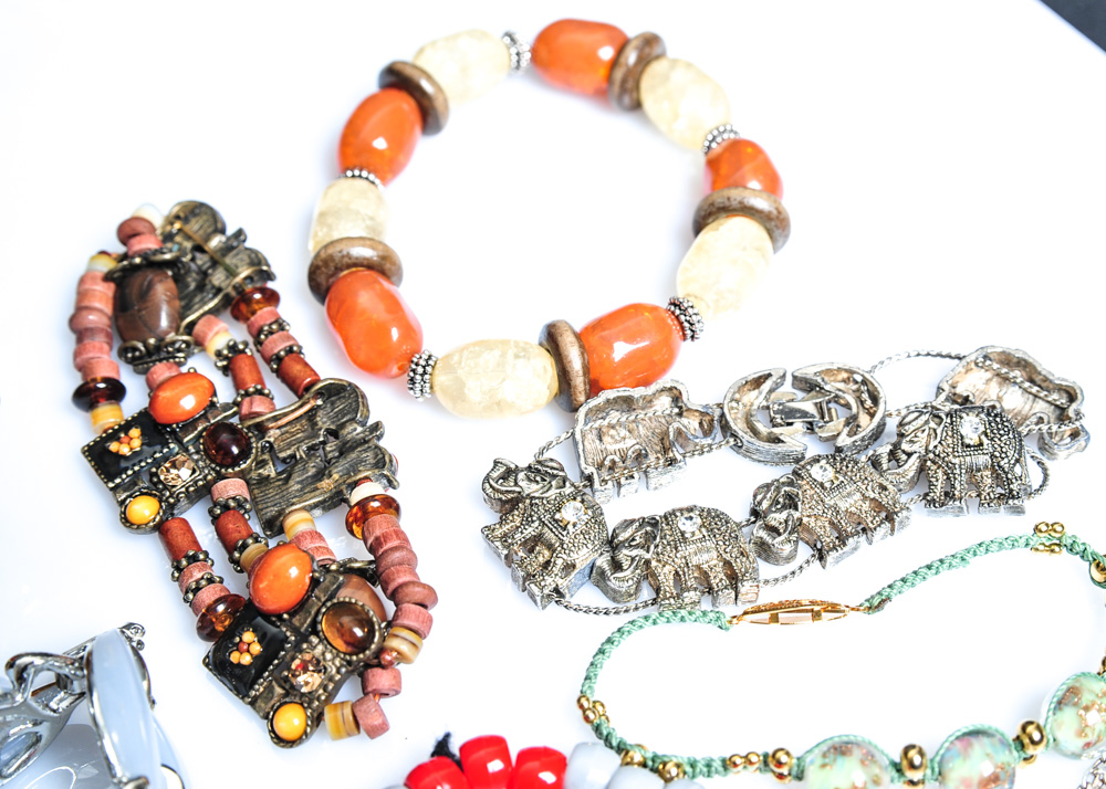 Assortment of Costume Jewelry Bracelets