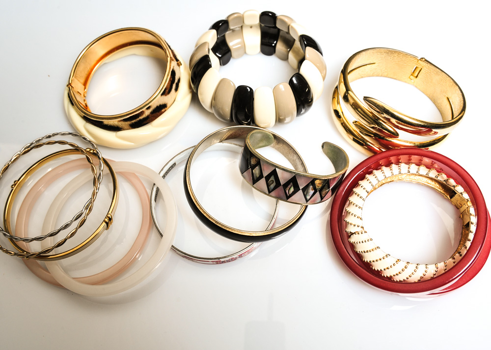 Assortment of Costume Jewelry Bracelets