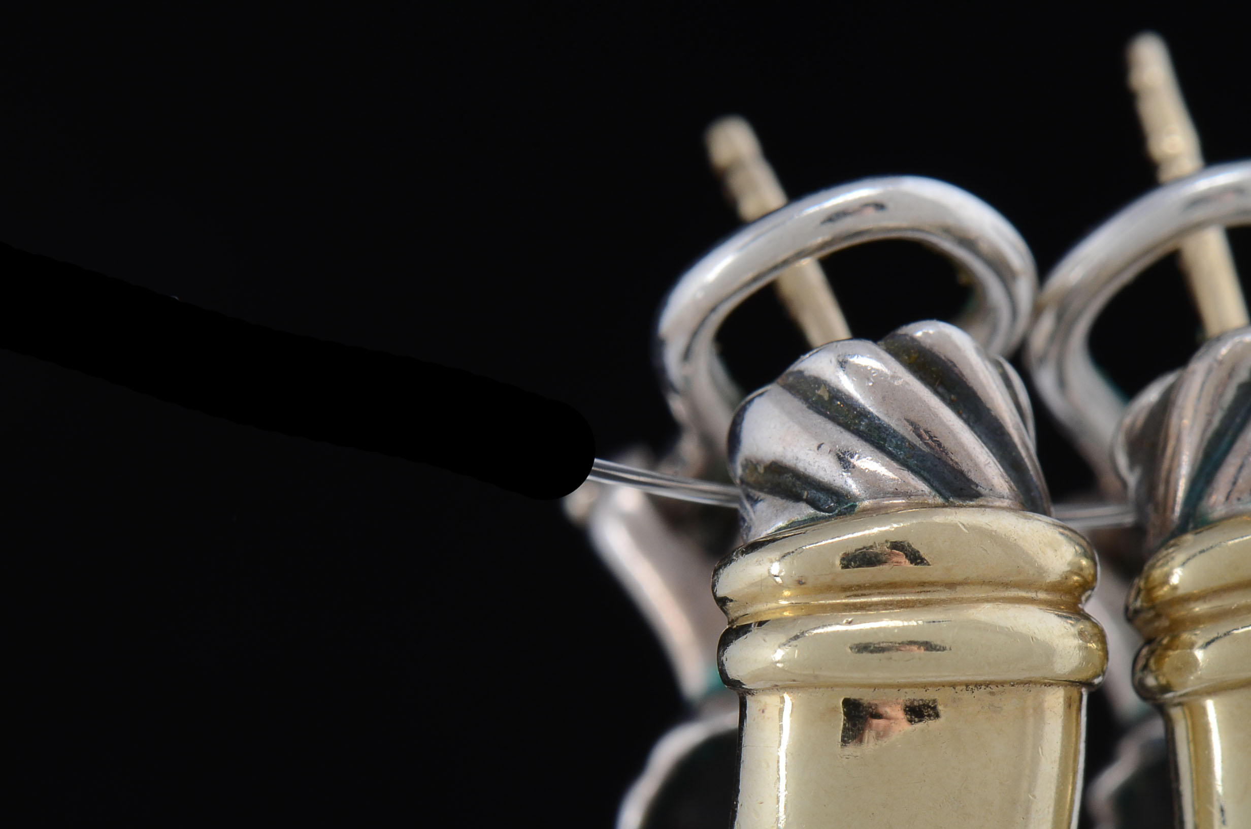 David Yurman Sterling and 14K Gold Cable Shrimp Earrings
