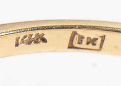 14K Gold Blue Sapphire and Diamond Ring