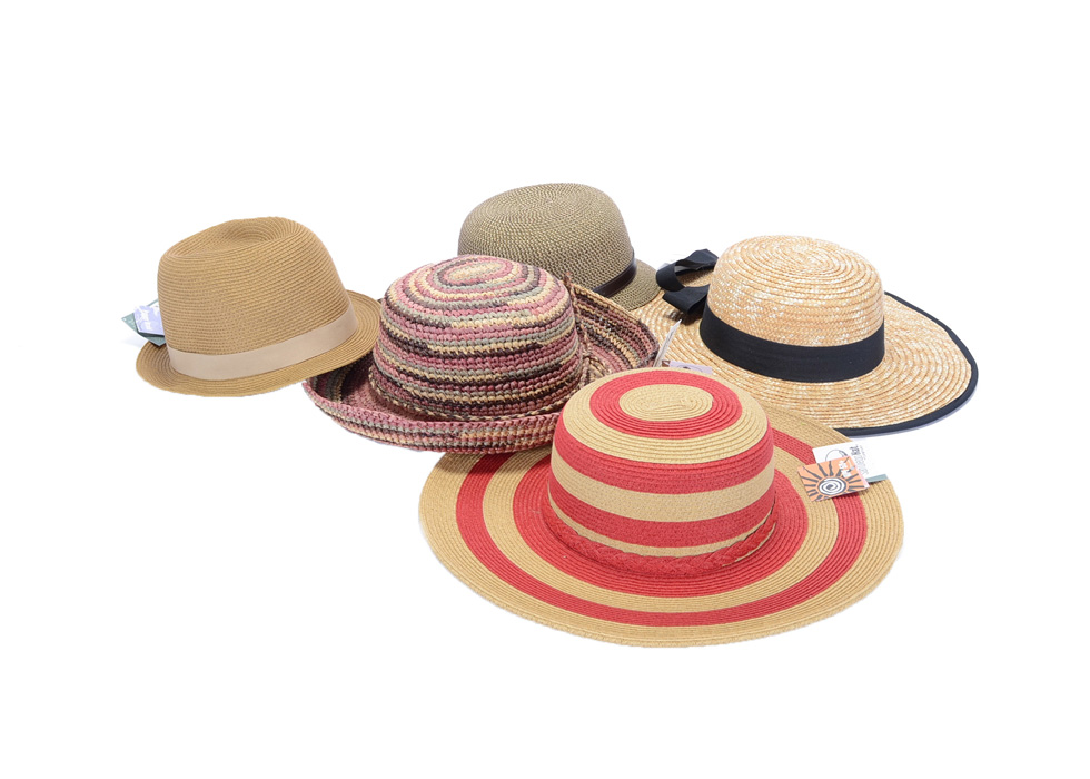 Five Women's San Diego Hat Company Straw Hats