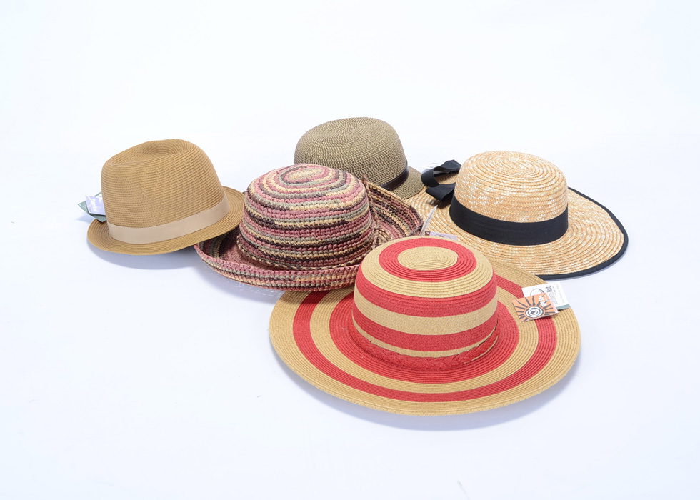 Five Women's San Diego Hat Company Straw Hats