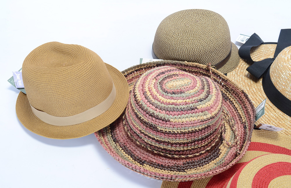 Five Women's San Diego Hat Company Straw Hats