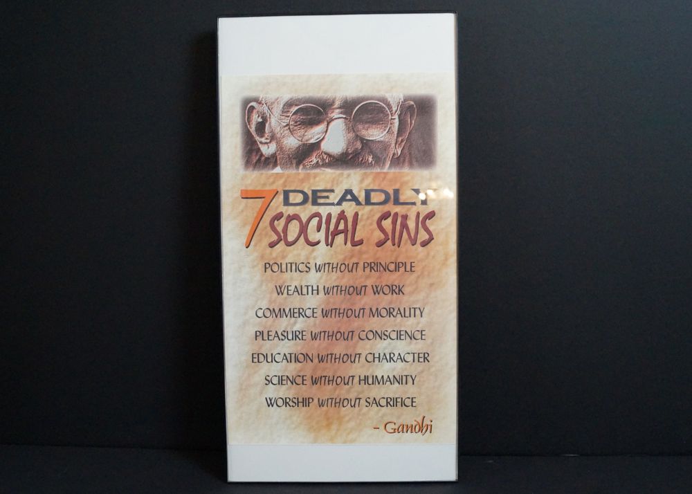 'Ghandi's 7 Deadly Social Sins' Print