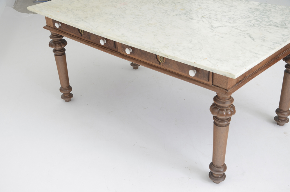 Antique Marble Top Pastry Table
