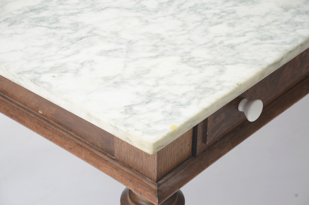 Antique Marble Top Pastry Table