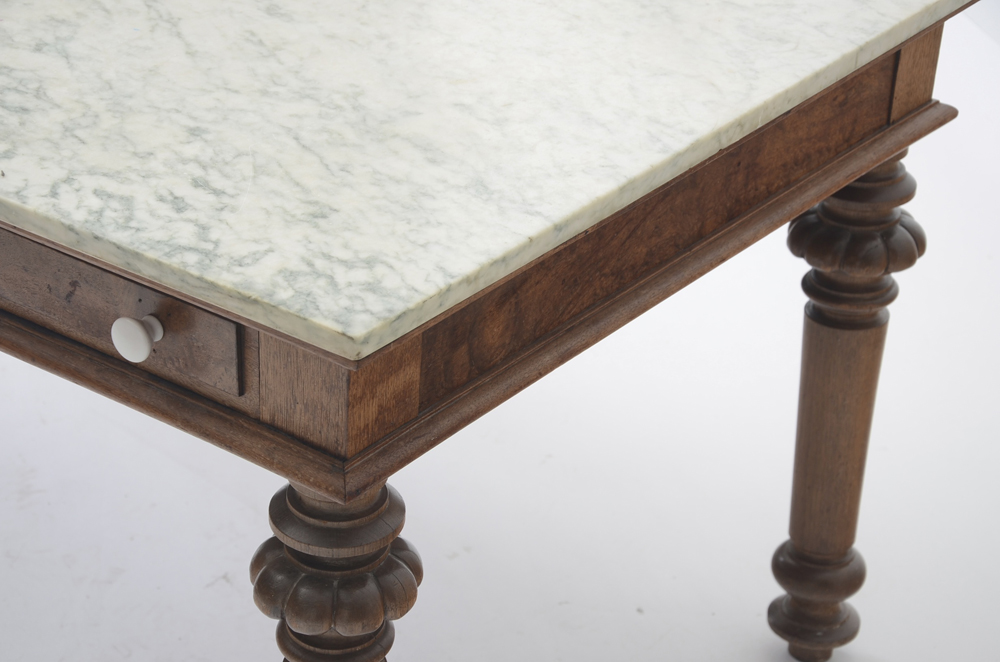 Antique Marble Top Pastry Table