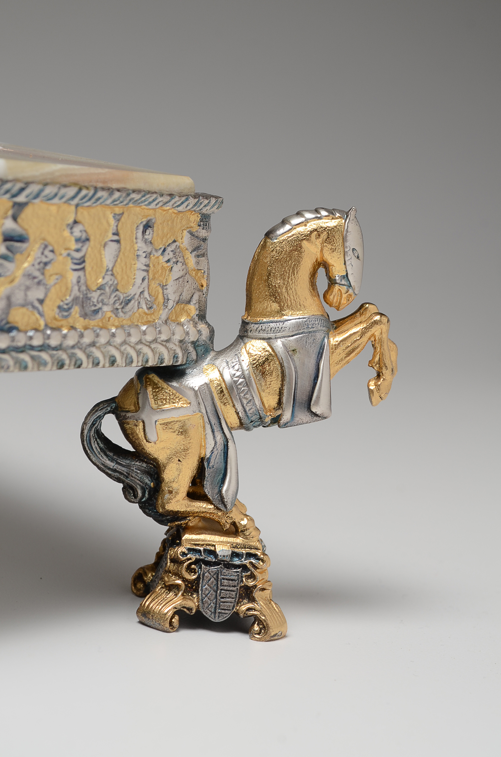 Piero Benzoni Medieval 24K Gold and Silver Plate Chess Set