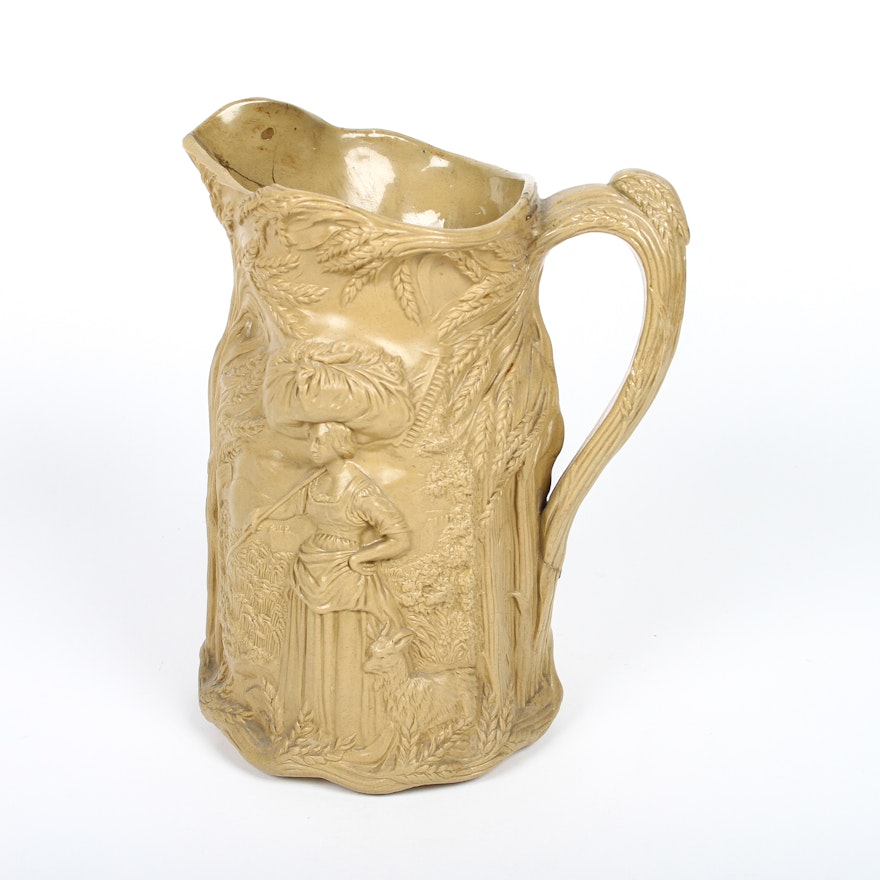 1859 Cobridge Staffordshire Salt Glazed Pitcher