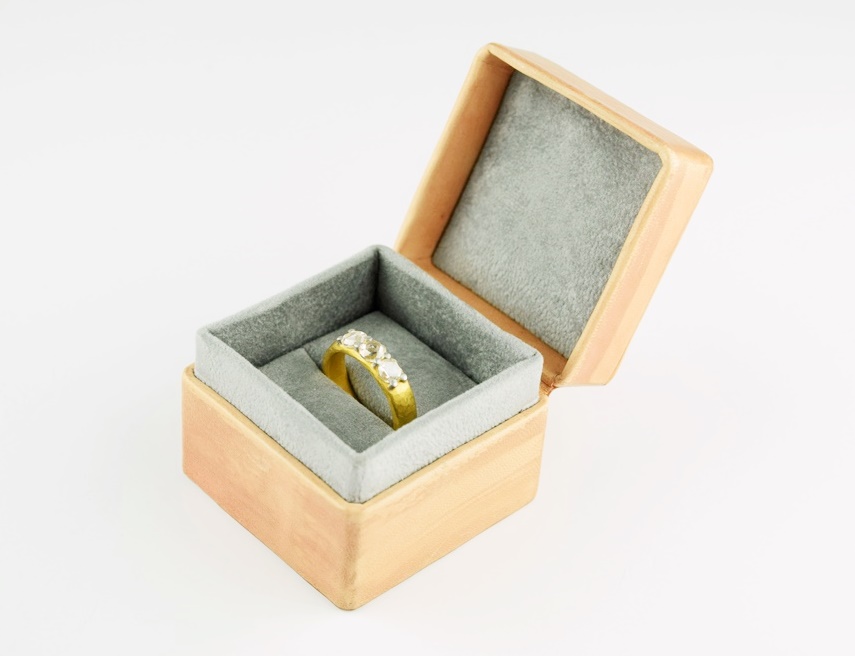 Handcrafted 22K Yellow Gold and Diamond Band by Malcolm Betts