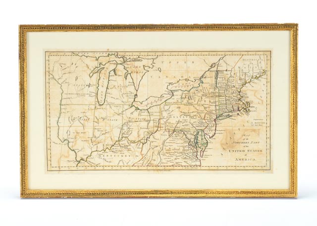 Original 1798 Map of the Northern United States
