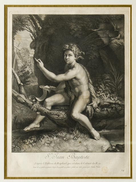 "St. Jean Baptiste" Simon Valee Restrike Engraving