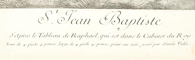 "St. Jean Baptiste" Simon Valee Restrike Engraving