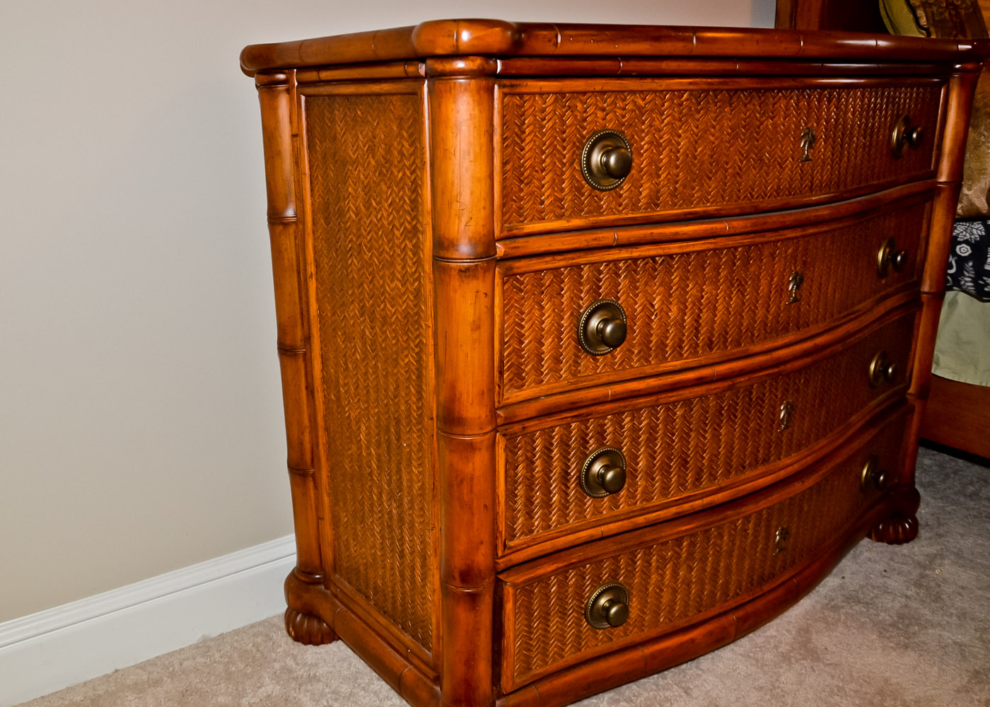 Pair of Lexington Tommy Bahama Wicker Front Dressers