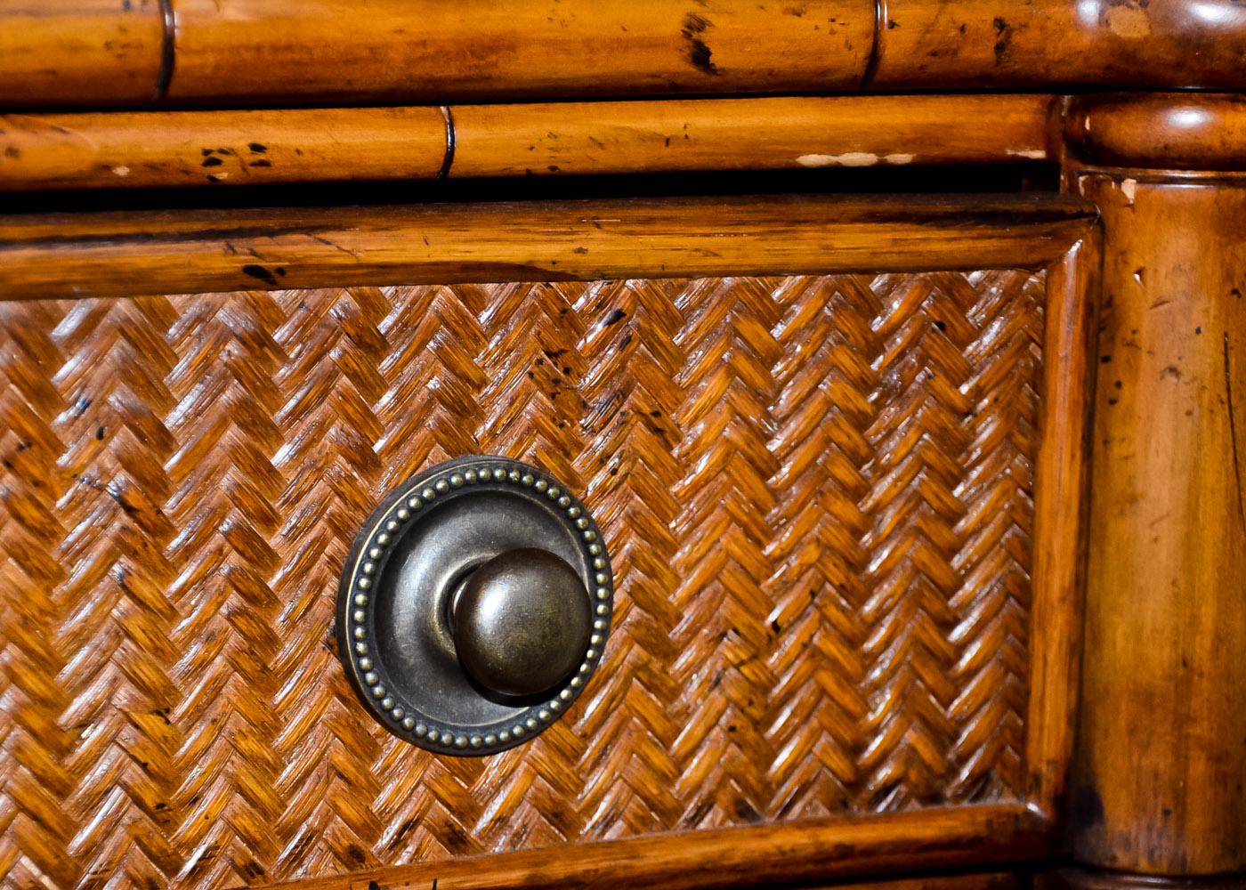 Pair of Lexington Tommy Bahama Wicker Front Dressers