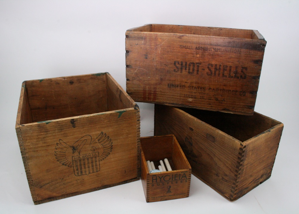 Vintage Wooden Advertising Boxes