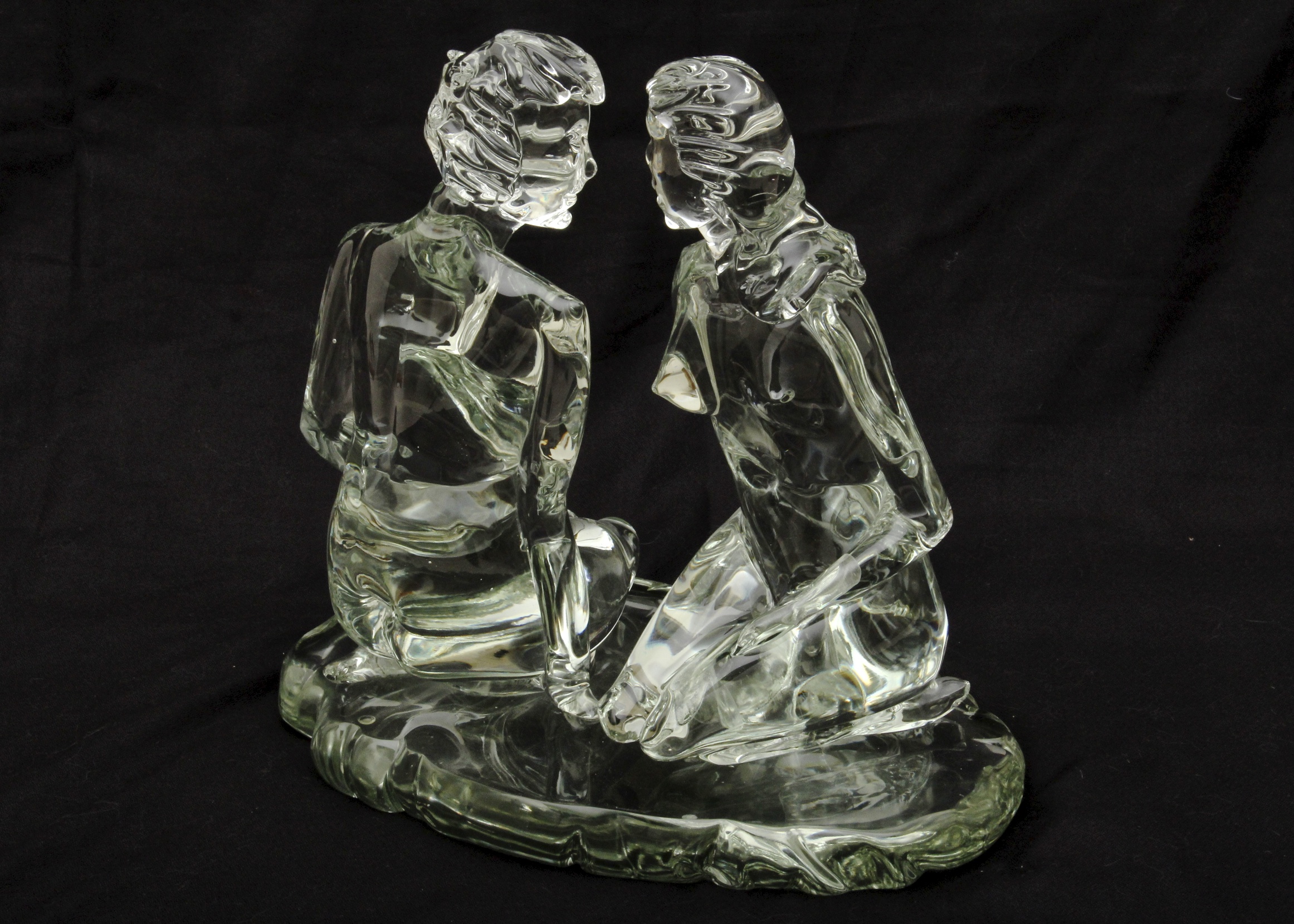 Glass Sculpture of a Man and Woman