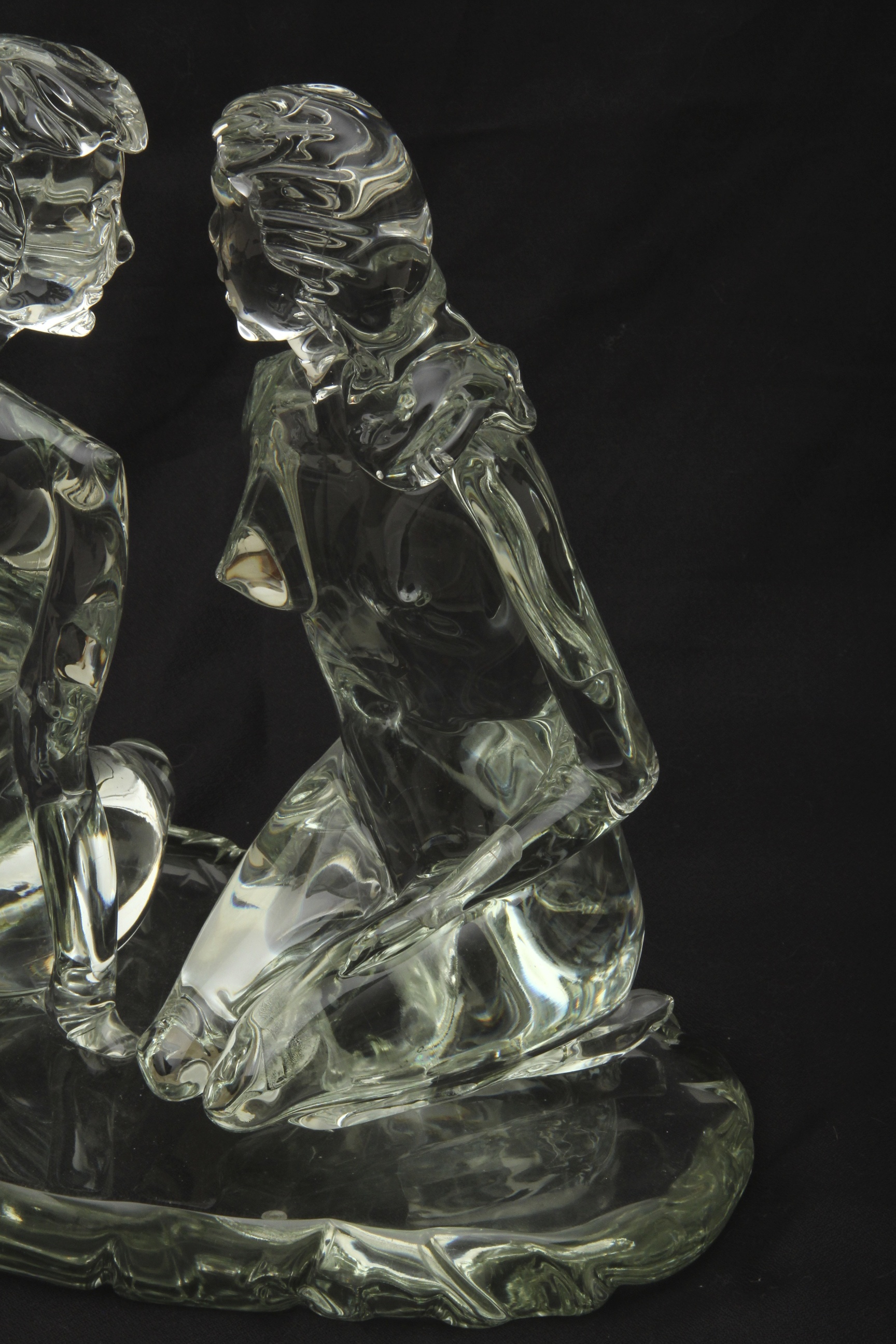Glass Sculpture of a Man and Woman