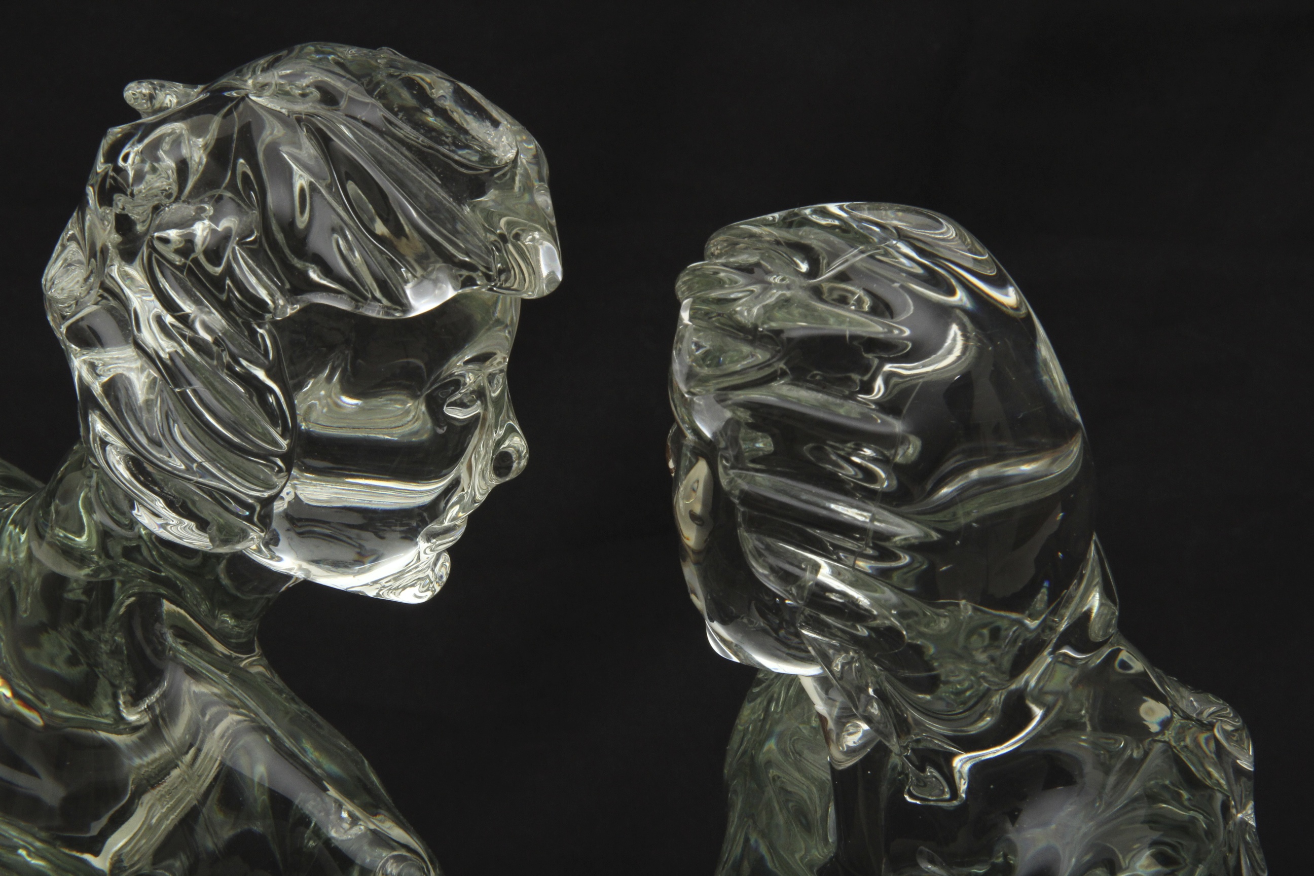 Glass Sculpture of a Man and Woman