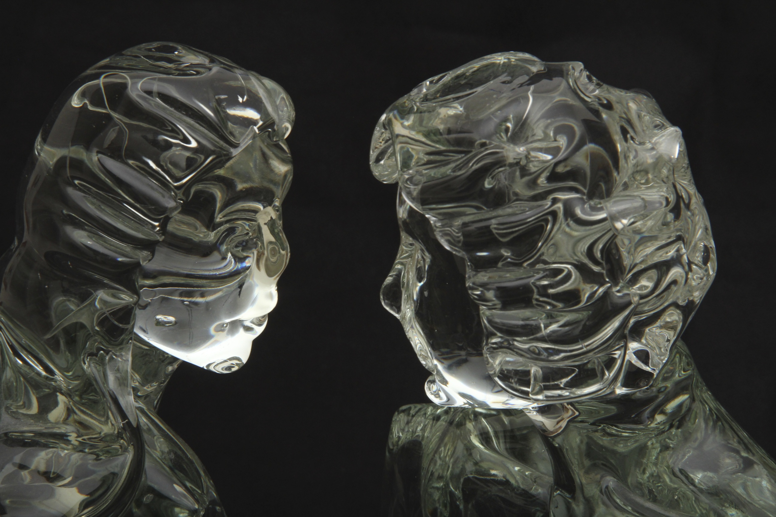 Glass Sculpture of a Man and Woman