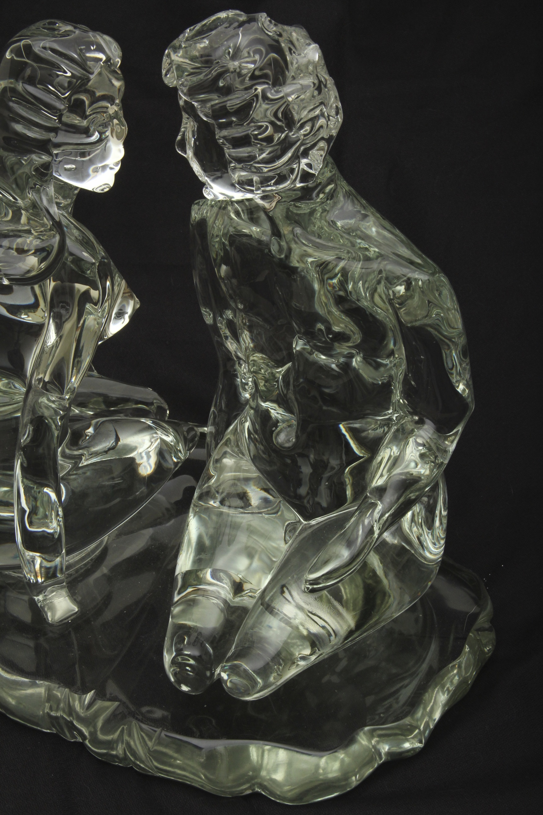 Glass Sculpture of a Man and Woman
