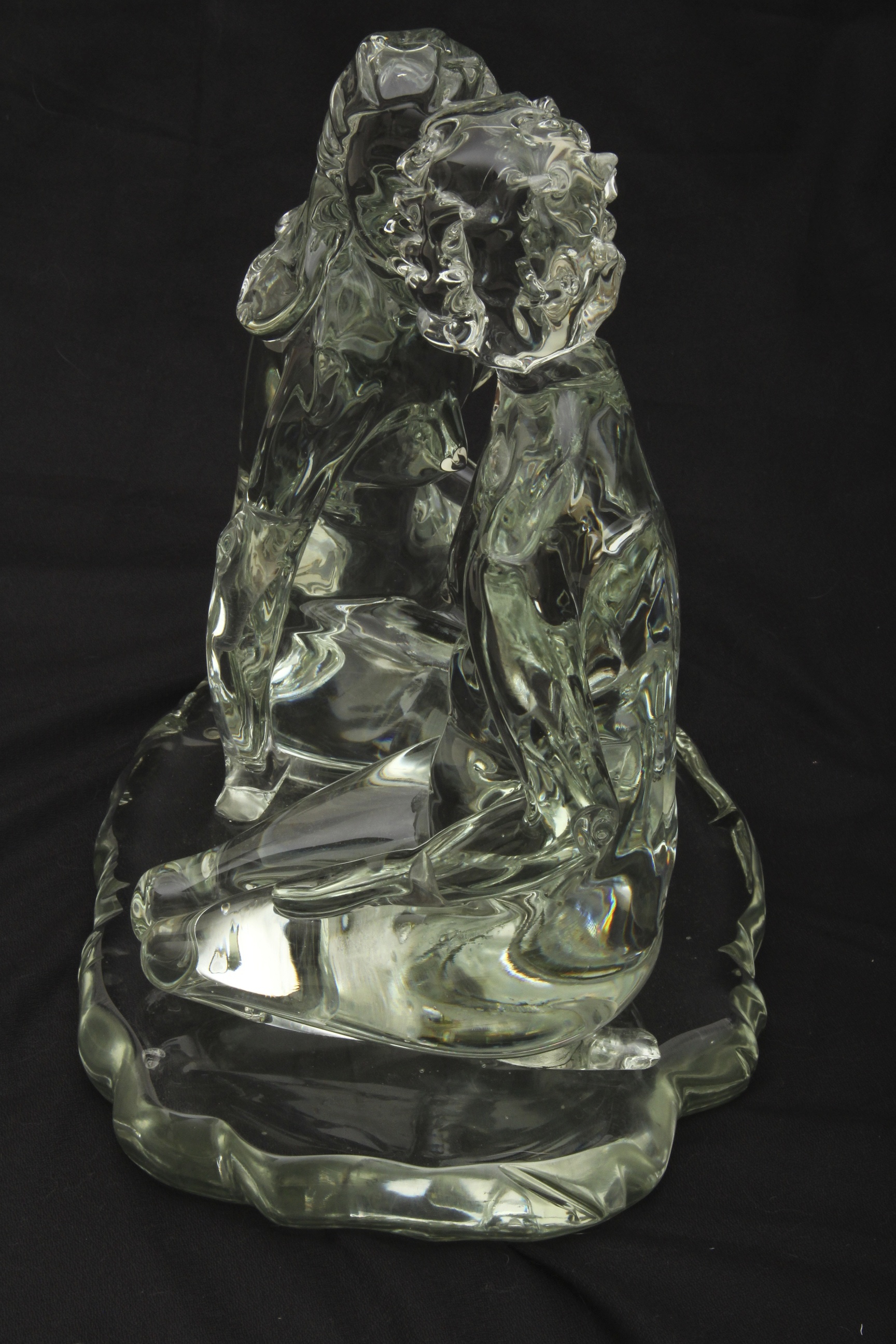 Glass Sculpture of a Man and Woman