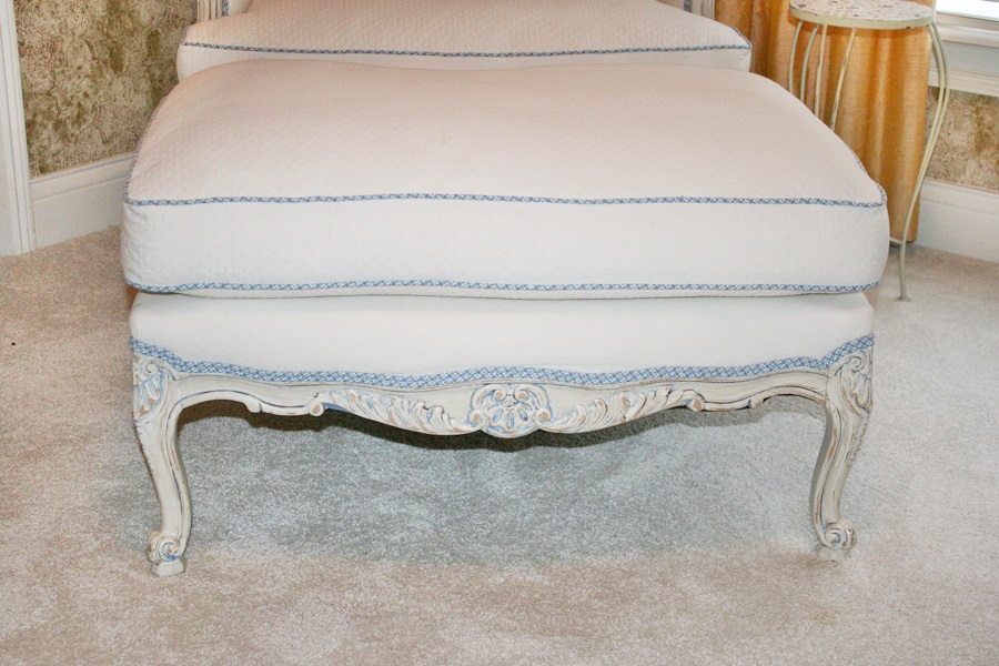 French Provincial Wingback Chair and Ottoman