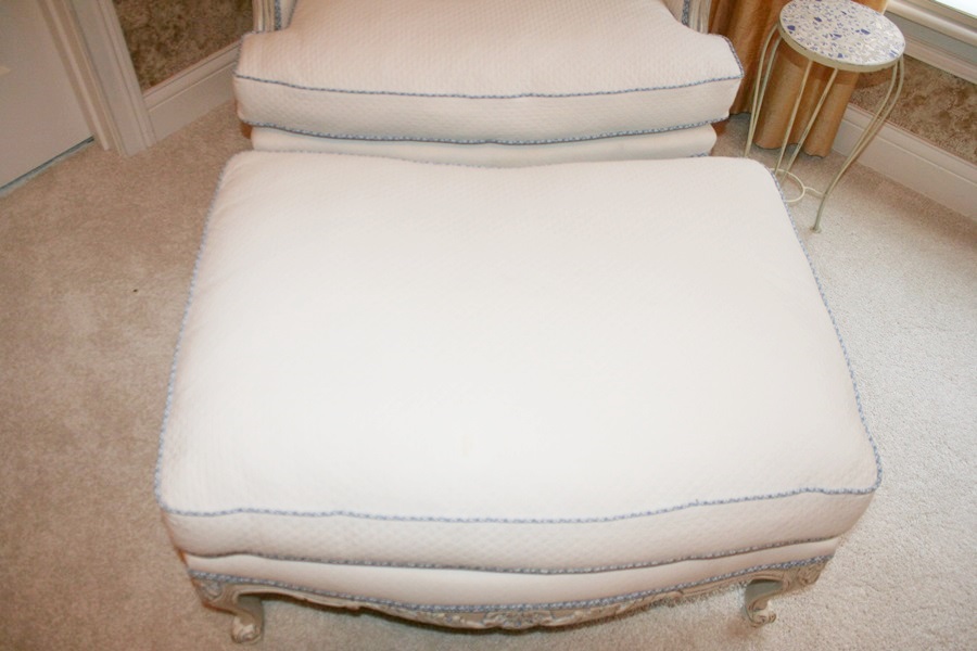 French Provincial Wingback Chair and Ottoman