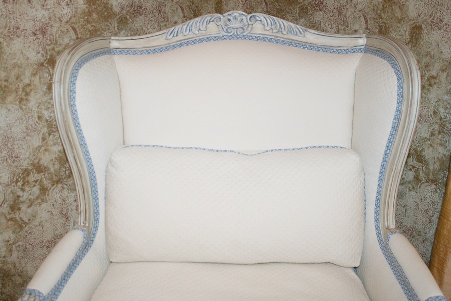 French Provincial Wingback Chair and Ottoman