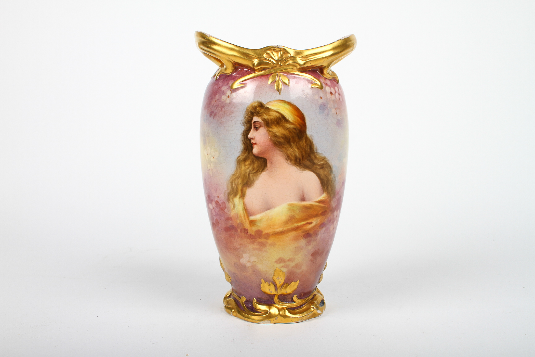 Antique Victorian Painted Royal Bonn Vase by Franz Anton Mehlem