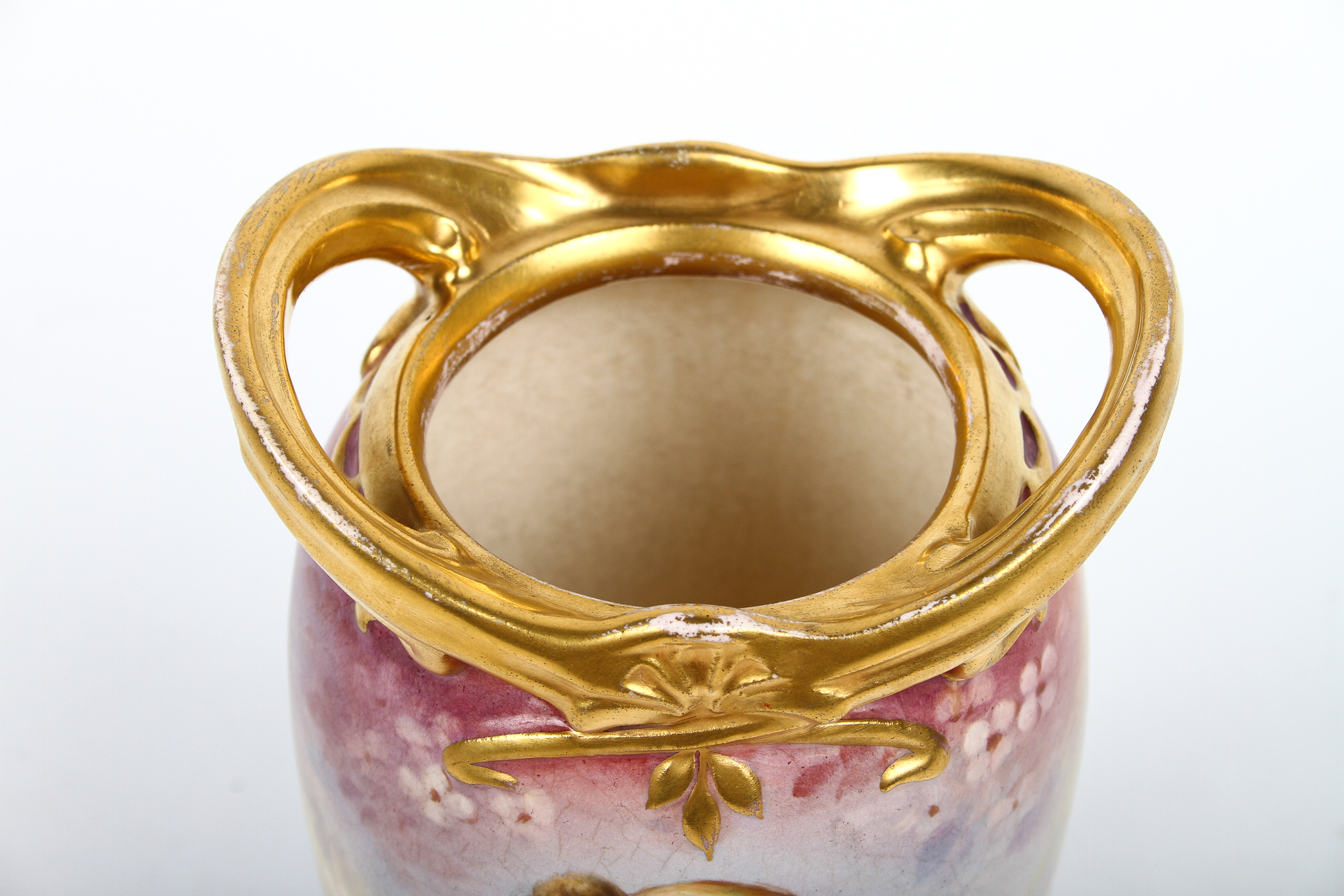 Antique Victorian Painted Royal Bonn Vase by Franz Anton Mehlem