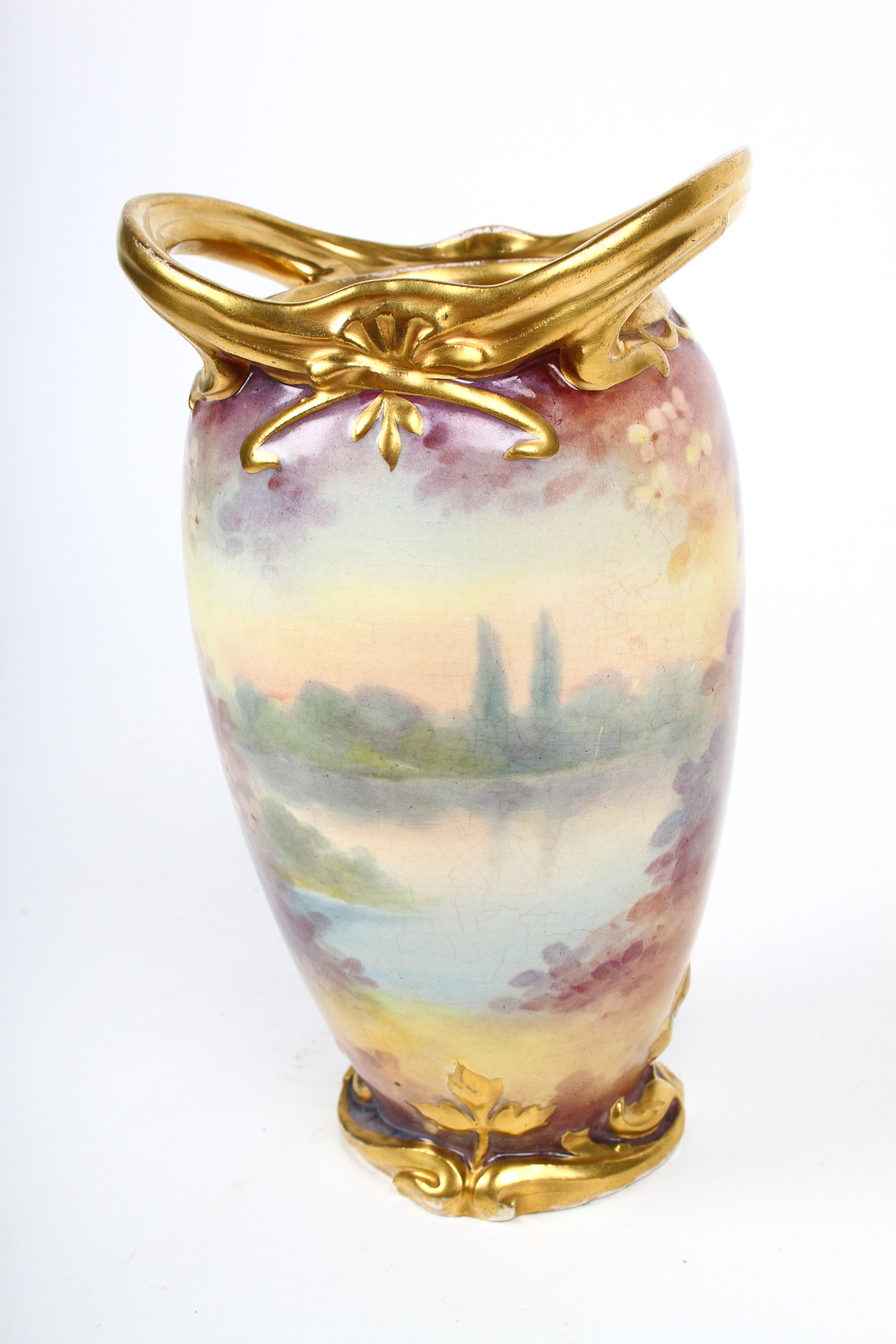 Antique Victorian Painted Royal Bonn Vase by Franz Anton Mehlem