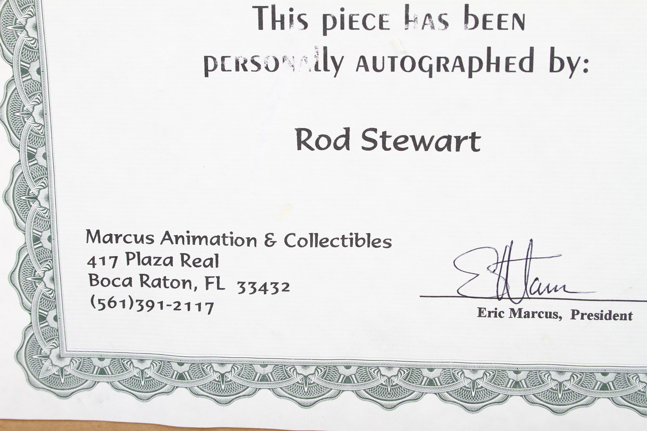 Rod Stewart Photo and Signed "Maggie May" Lyrics