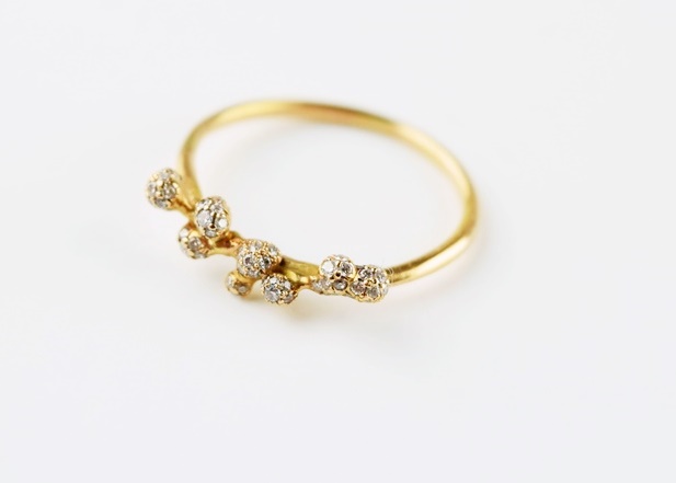 Delicate 18K Rose Gold and Diamond Ring by Yoshinobu Kataoka