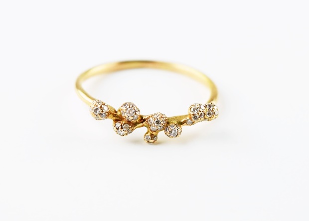 Delicate 18K Rose Gold and Diamond Ring by Yoshinobu Kataoka
