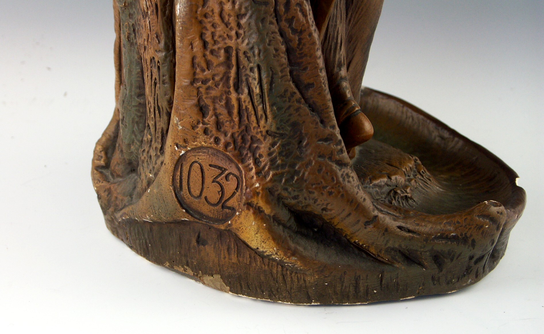 Vintage Art Noveau Chalkware Figurine of a Woman with Water Jug