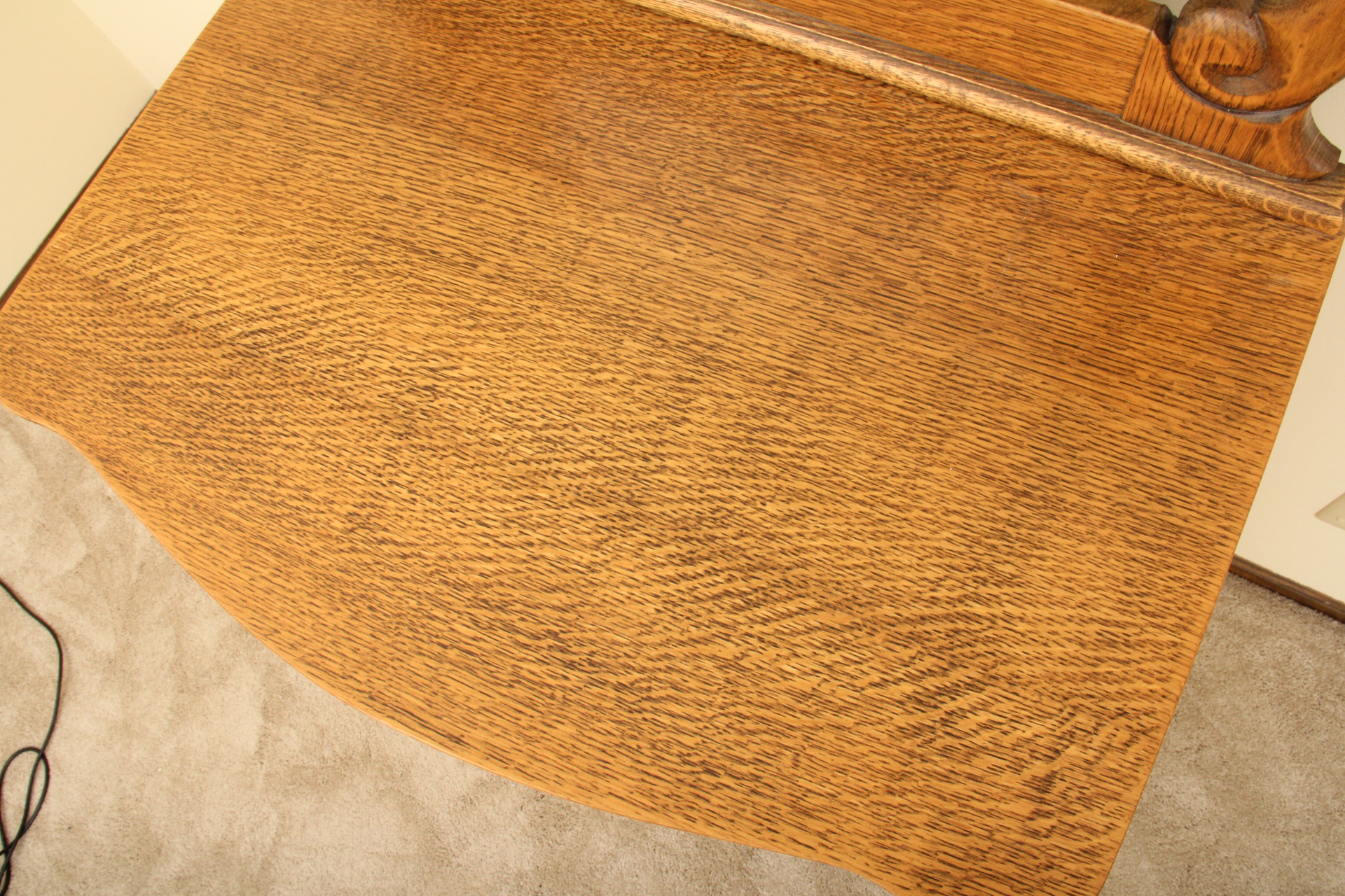 Antique Oak Highboy Dresser and Mirror