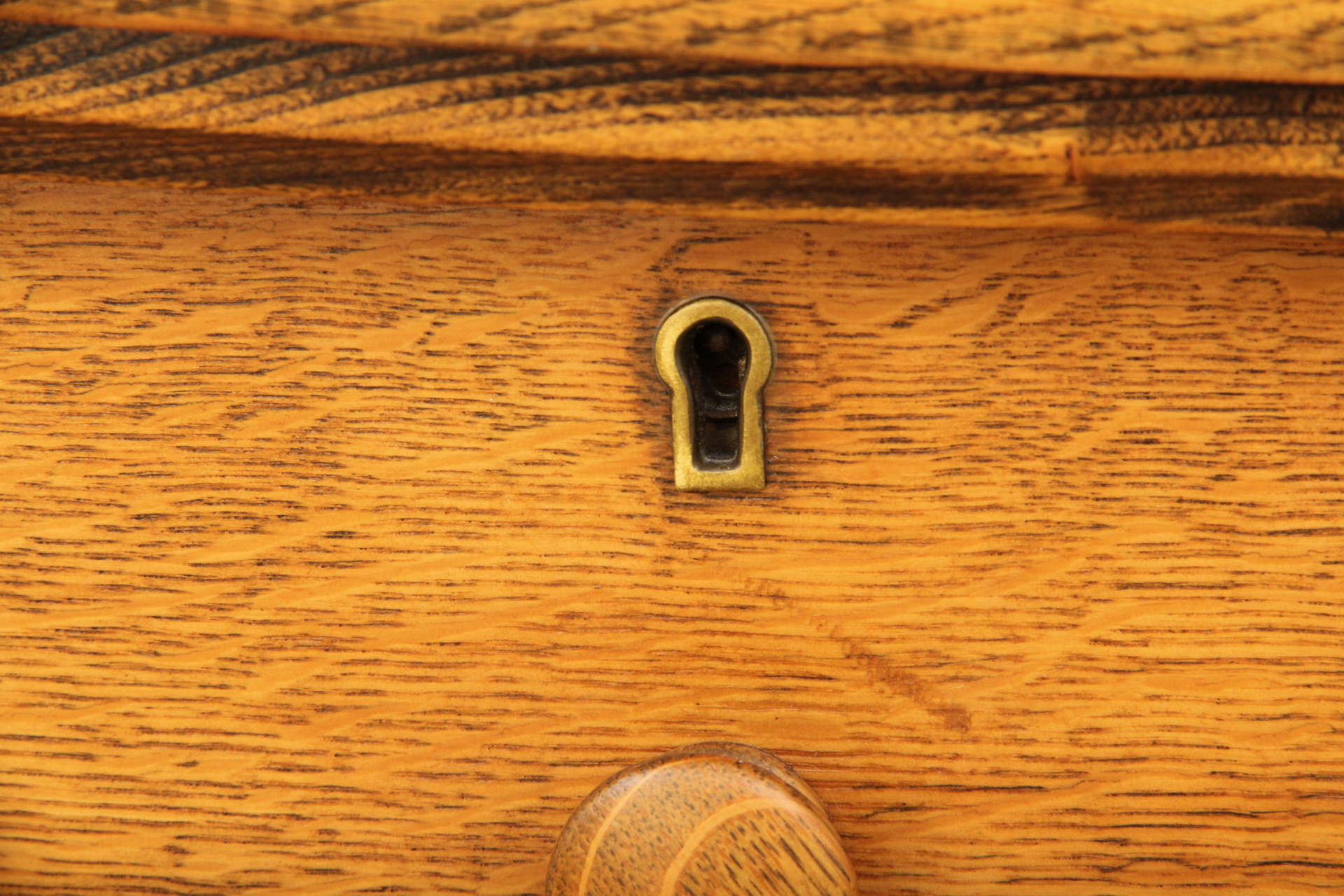 Antique Oak Highboy Dresser and Mirror