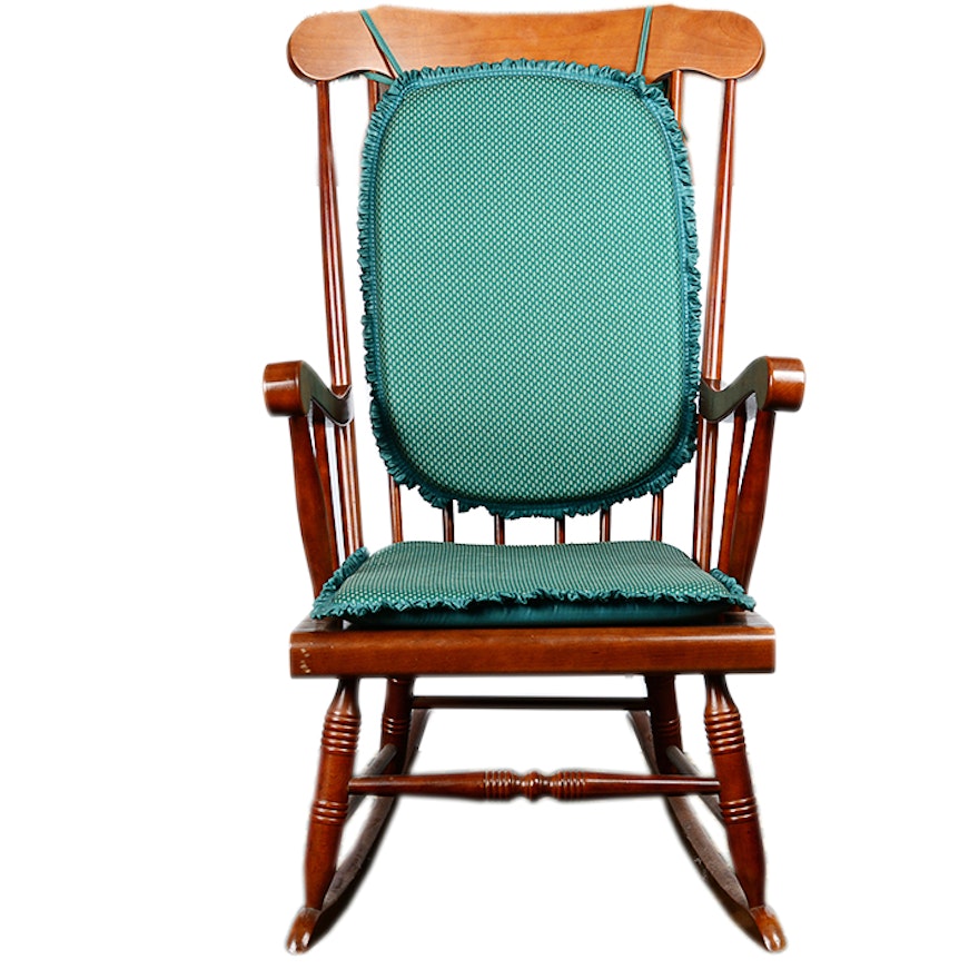 Solid Wood Rocking Chair with Cushions
