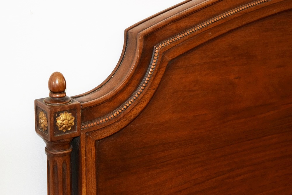 Pair of Vintage Regency Twin Beds with Caned Foot-Boards