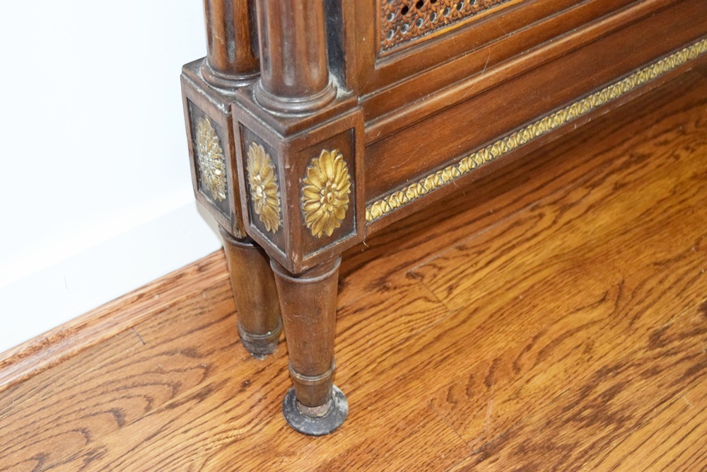 Pair of Vintage Regency Twin Beds with Caned Foot-Boards