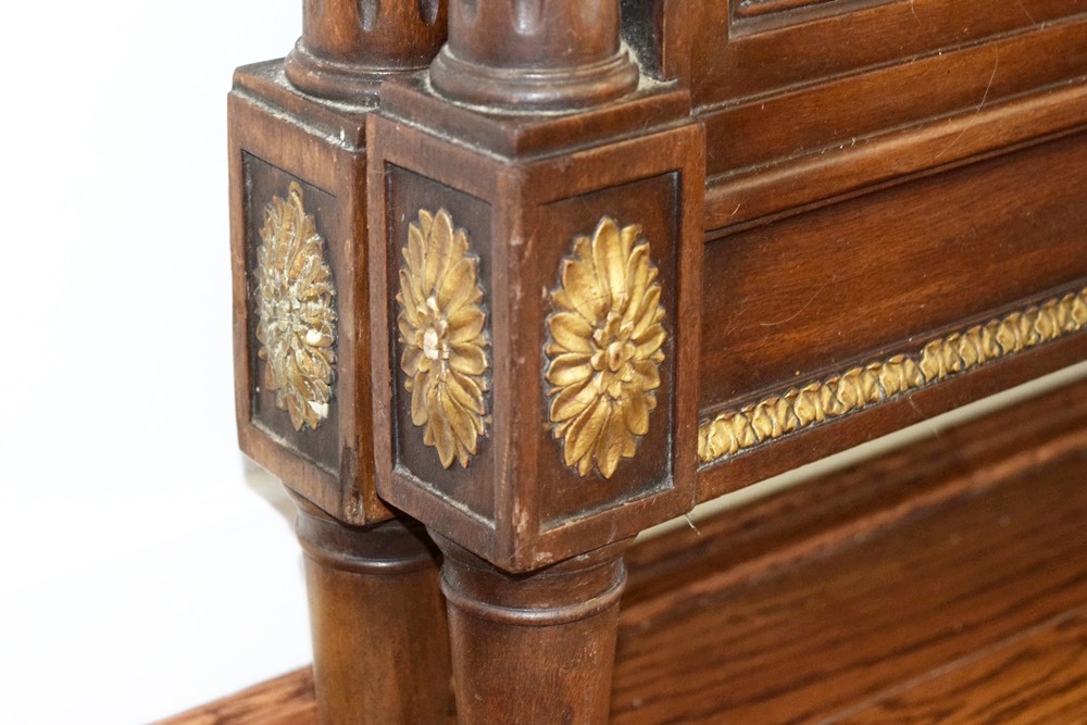 Pair of Vintage Regency Twin Beds with Caned Foot-Boards