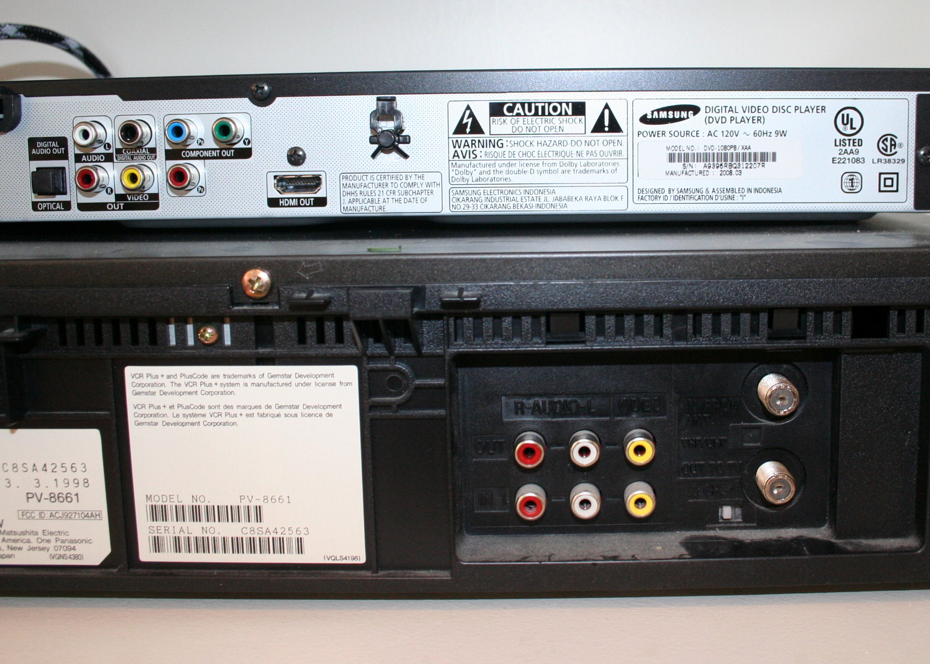 Samsung DVD Player and Panasonic DVD Player