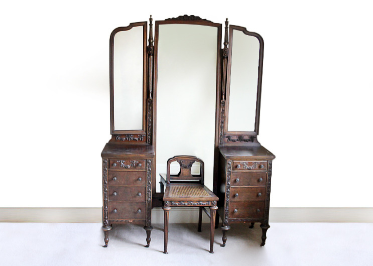 Antique Sligh Vanity with Seat