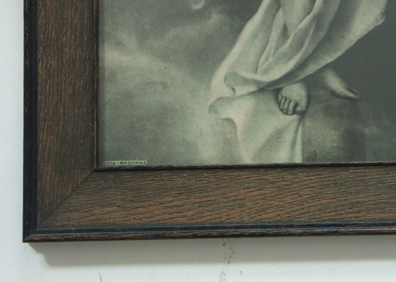 Antique Chromolithograph of Madonna and Christ Jesus